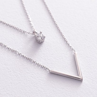 Золоте кольє "Особливе" з фіанітом кол02051 №4