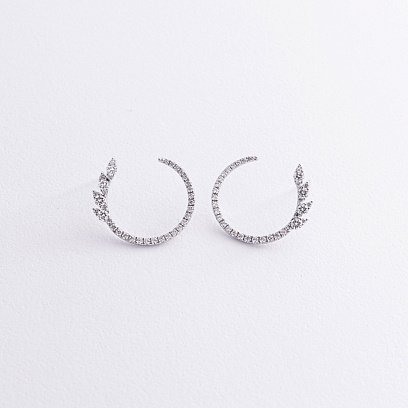 Золотые серьги - пусеты "Liana" с бриллиантами сб0539cha №2