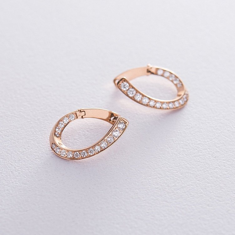 Золоті сережки з фіанітами с06419 від ювелірного магазину Онікс - 3