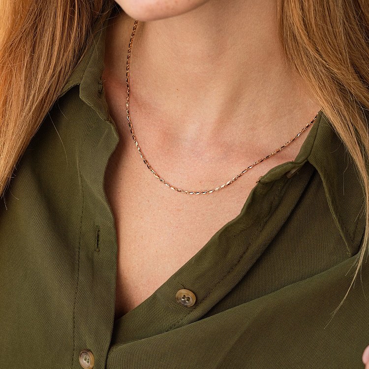 Фантазійний ланцюжок у червоному золоті ц00474 від ювелірного магазину Онікс - 1