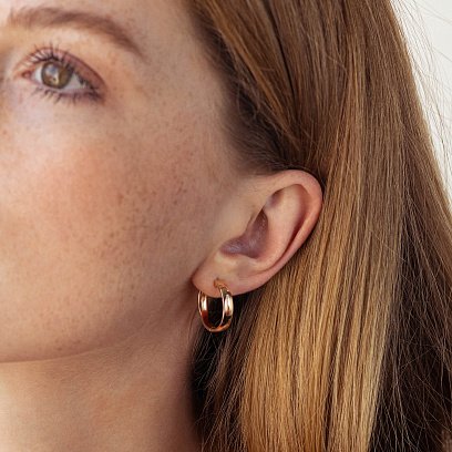 Серьги - кольца в красном золоте с08673 №3