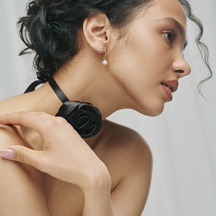 Серьги - кольца с жемчугом (желтое золото) с08359 от ювелирного магазина Оникс - 9