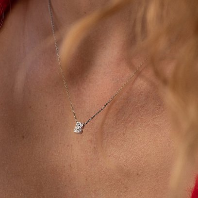Серебряное колье с буквой "В" с фианитами 1103 В №4