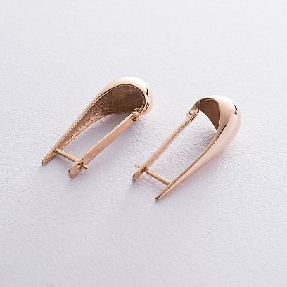 Серьги "Большие капельки" в красном золоте (3.5 см) с06422 №3