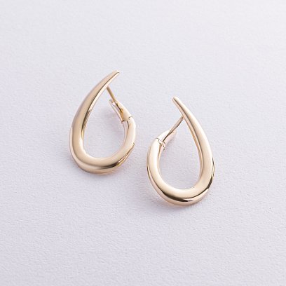 Серьги "Капельки" в желтом золоте с08747
