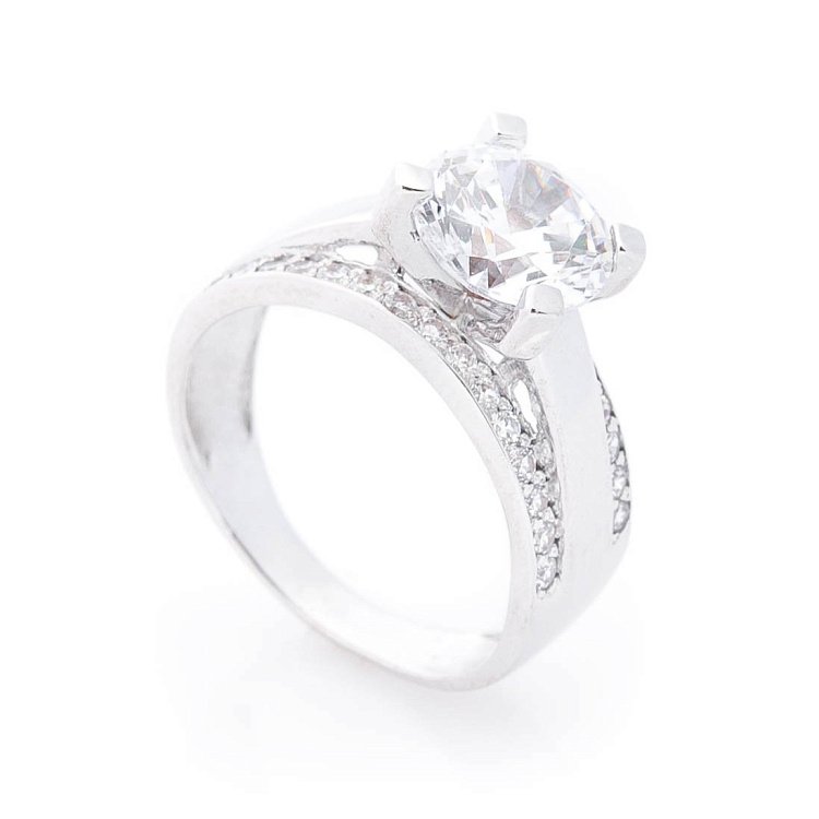 Золотое кольцо (фианиты) к02970 от ювелирного магазина Оникс