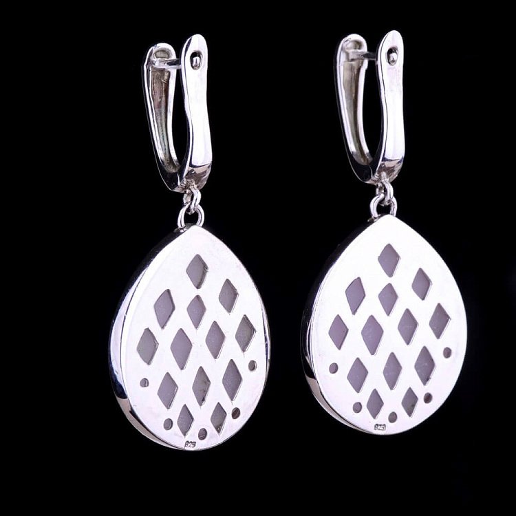 Серебряные серьги (кварц розовый) 12948 от ювелирного магазина Оникс - 2