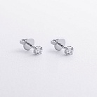 Сережки - пусети з фіанітами (біле золото) с09640 от ювелирного магазина Оникс - 1