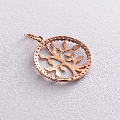 Золотой кулон "Древо жизни" с фианитами п03011 №3