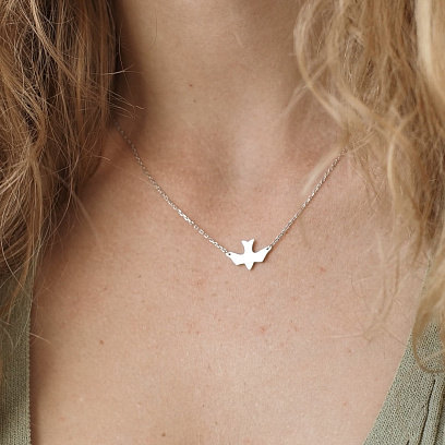 Срібне кольє "Ластівка" 181004