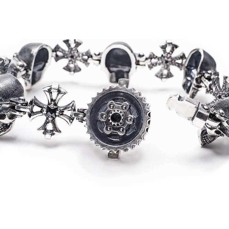 Мужской серебряный браслет  "Гонщик" с гематитом tlbiker от ювелирного магазина Оникс - 4