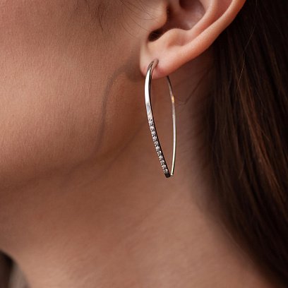 Серебряные серьги "Клео" с фианитами 4991 №5