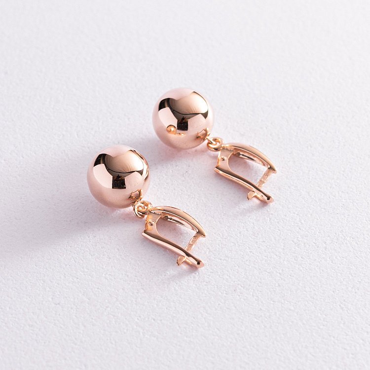 Золотые серьги "Шарики" 470191 от ювелирного магазина Оникс - 3