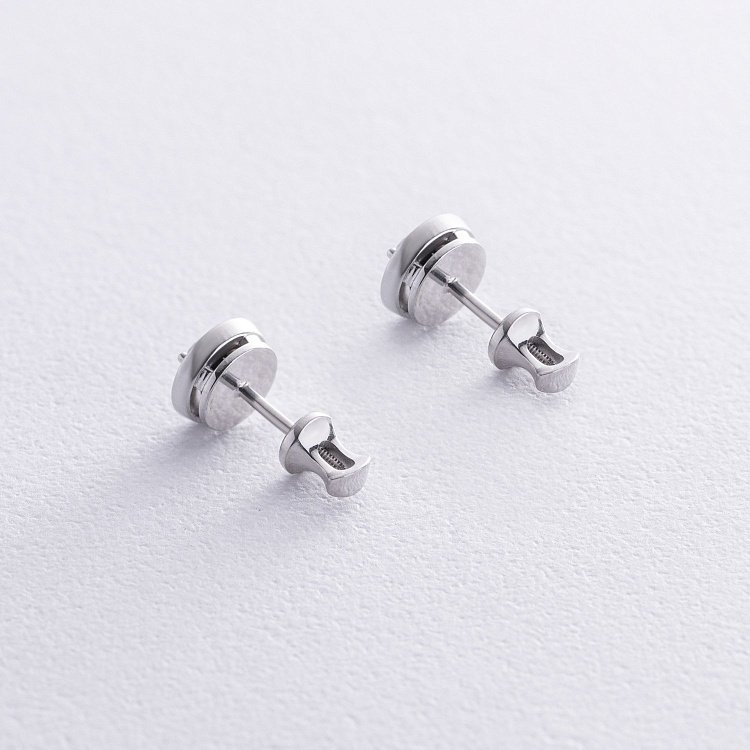 Сережки - пусети з діамантами (біле золото) 336181122 від ювелірного магазину Онікс - 2