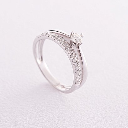 Заручальна золота каблучка з діамантами кб0102са