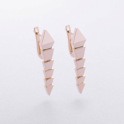Серьги "Змеи" в красном золоте с08644