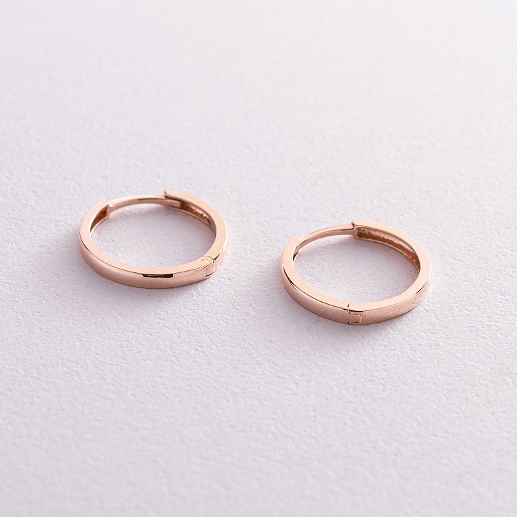 Золотые серьги - кольца с07727 от ювелирного магазина Оникс - 2