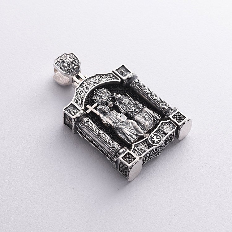 Срібний кулон "Миколай Чудотворець. Свята Трійця" (ебенове дерево) 1463 від ювелірного магазину Онікс - 6