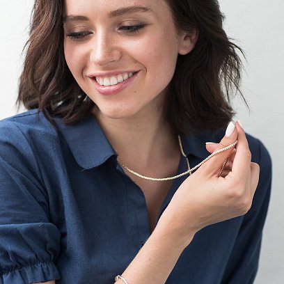 Золотая шариковая цепочка ц00303 №3