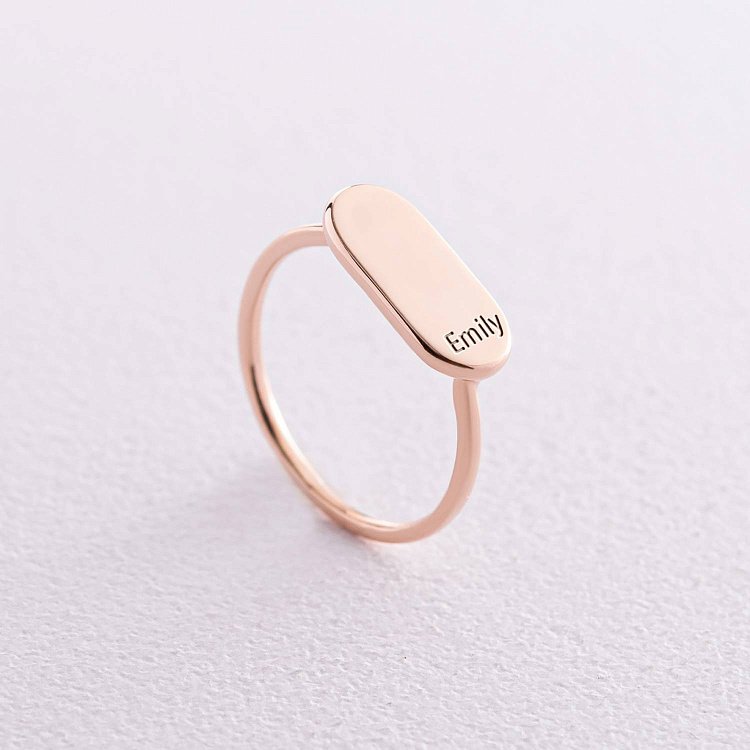 Каблучка в червоному золоті (можливе гравіювання) к07134 від ювелірного магазину Онікс - 4