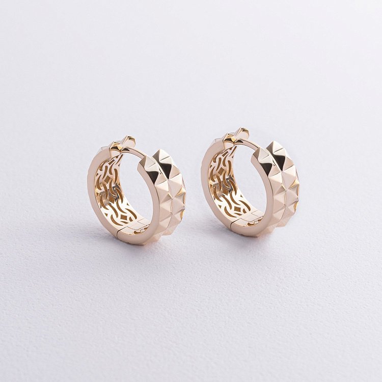 Сережки - кільця "Monika" у жовтому золоті с09159 від ювелірного магазину Онікс