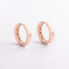 Серьги - кольца "Love" в красном золоте с09794 от ювелирного магазина Оникс