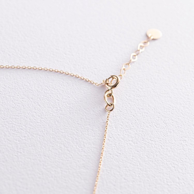 Кольє "Хрестик" в жовтому золоті (фіаніти) кол01816 від ювелірного магазину Онікс - 6