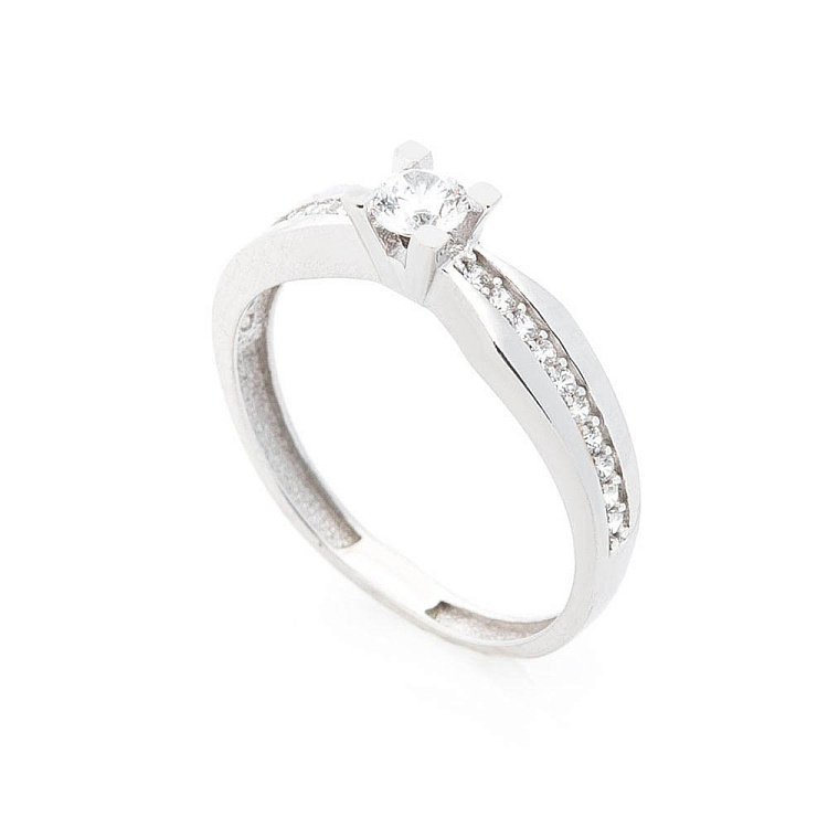 Золотое помолвочное кольцо с фианитами к05647 Золотое помолвочное кольцо с фианитами к05647 от ювелирного магазина Оникс