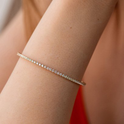 Золотой браслет "Clarice" с дорожкой камней б05478 №10