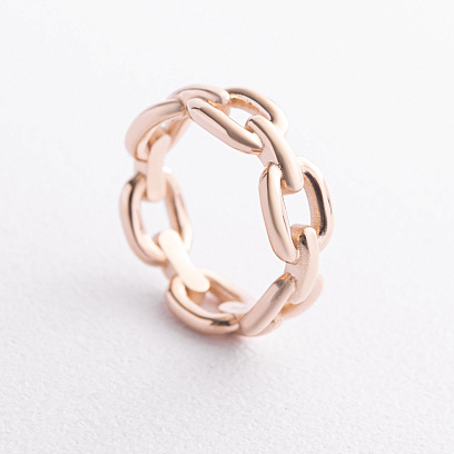 Кольцо "Цепочка" в красном золоте к08458