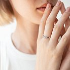 Кольцо "Сердечки" в белом золоте (фианиты) к07052 от ювелирного магазина Оникс - 6