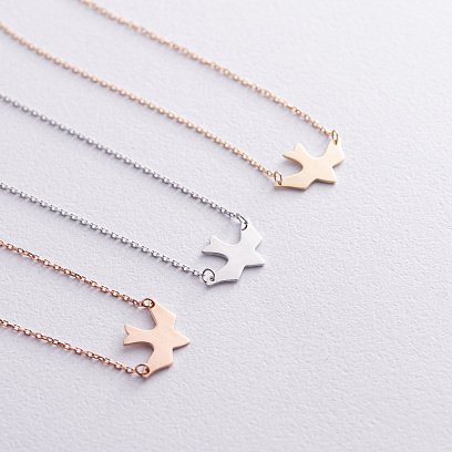 Колье "Ласточка" в красном золоте кол02363 №7