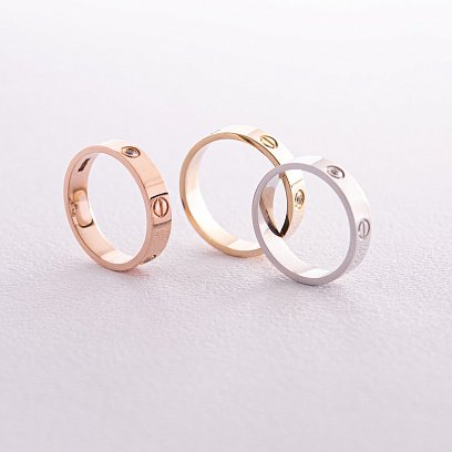 Кольцо "Love" в белом золоте (фианиты) к07138 №6