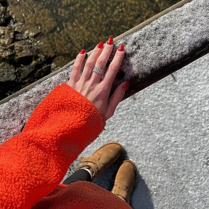 Широкое серебряное кольцо "Бьянка" 112692 №6