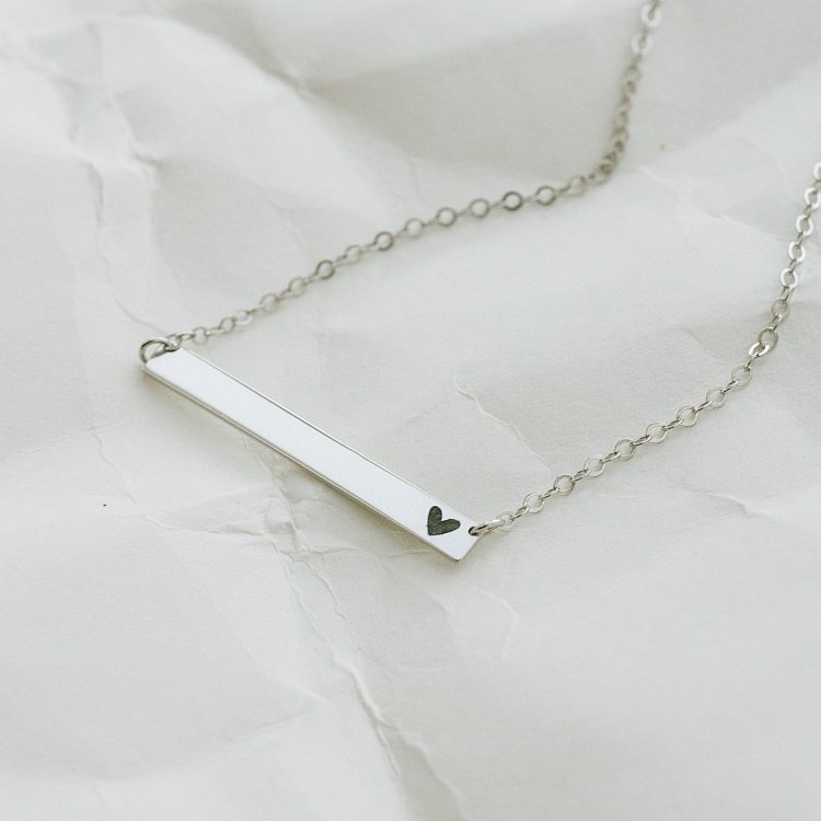 Серебряное колье с гравировкой "Сердце" 18978сер от ювелирного магазина Оникс - 3