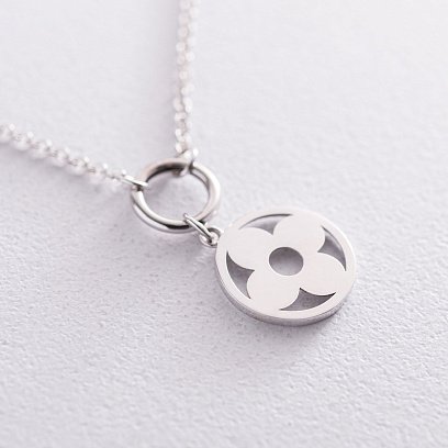 Кольє "Конюшина" в білому золоті кол01855 №3