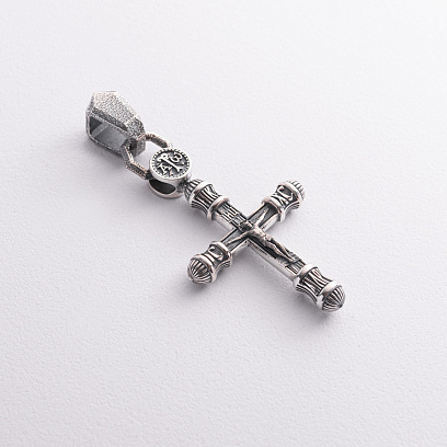 Серебряный крест "Распятие. Спаси и Сохрани" (на укр. языке) 1759 №4