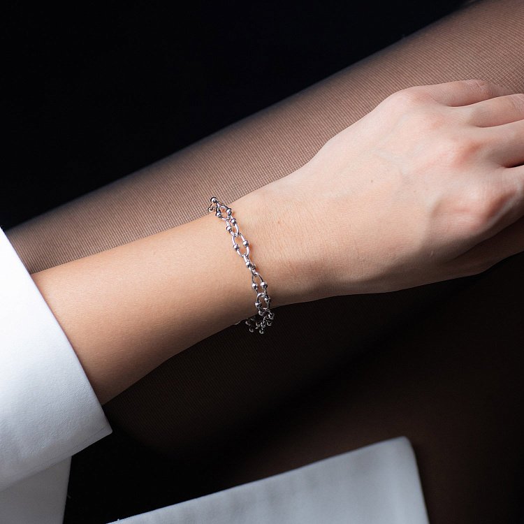 Браслет "Фантазия" в белом золоте б04634 от ювелирного магазина Оникс - 3