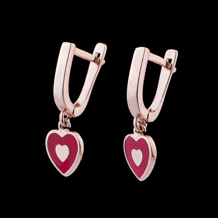 Золотые сережки "Сердечки" с04792к от ювелирного магазина Оникс