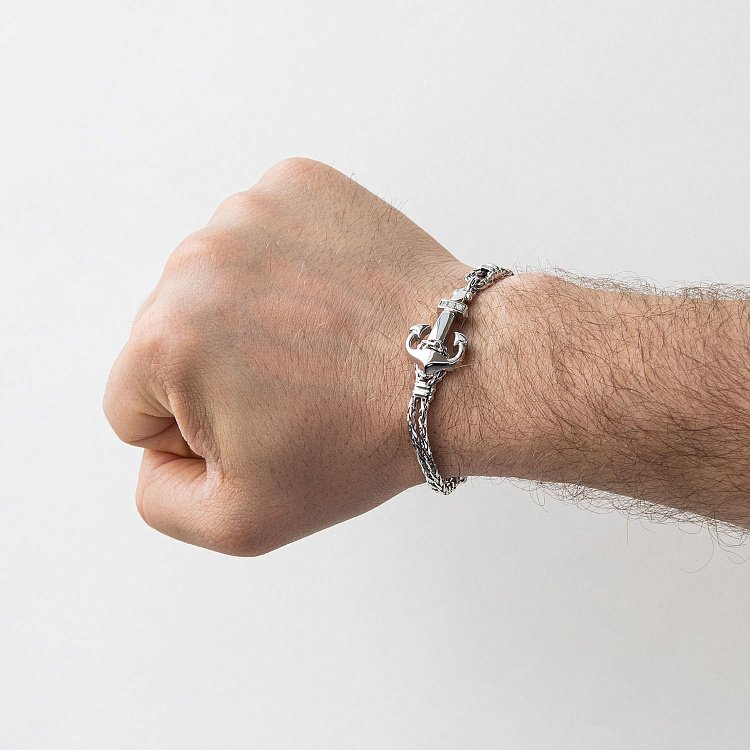 Срібний браслет "Якір" Zancan EXB647-B від ювелірного магазину Онікс - 1