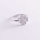 Серебряное кольцо "Клевер" (фианит) 112541 от ювелирного магазина Оникс