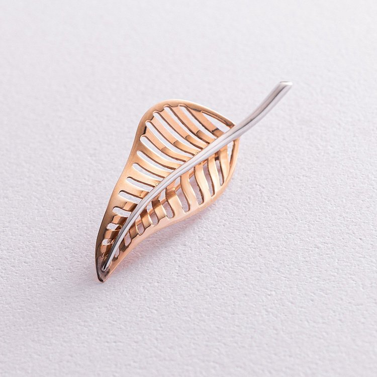 Золотая брошь "Листок" зак00134 от ювелирного магазина Оникс