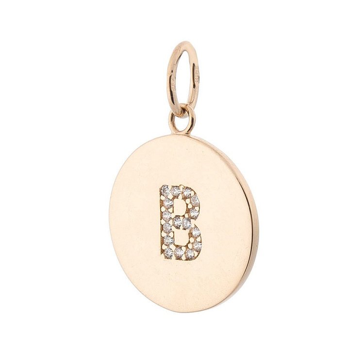 Золота підвіска з літерою "В" (фіаніти) п01546в від ювелірного магазину Онікс