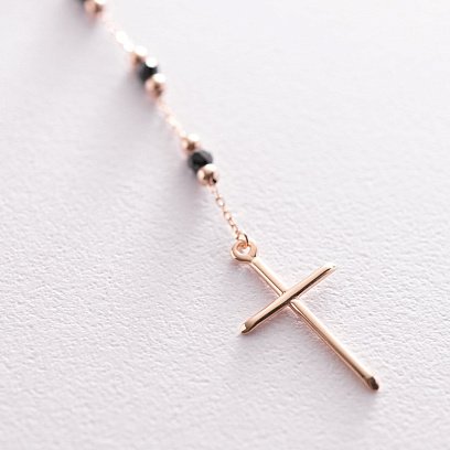 Золоте кольє з хрестиком (фіаніт) кол01483 №3