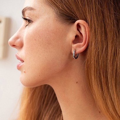 Сережки "Stella" у білому золоті с08880 №5