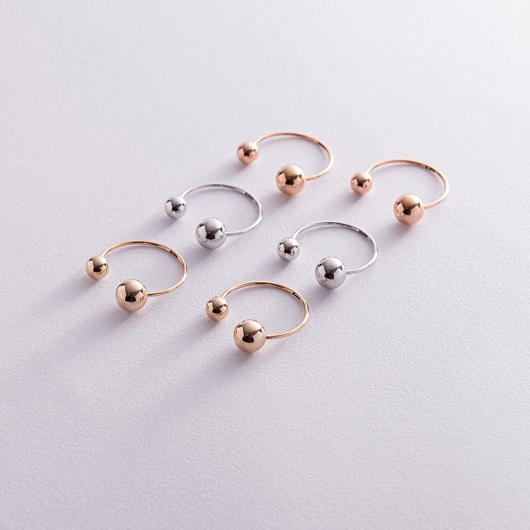 Серьги "Хельга" с шариками (красное золото) с08234 от ювелирного магазина Оникс - 9