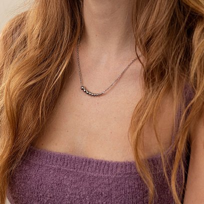 Серебряное колье "Шарики" 181249 №4