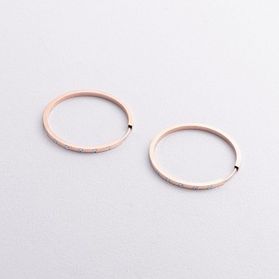 Серьги - кольца в красном золоте с07416 №2