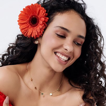 Золотое колье с монетками кол01442 №15