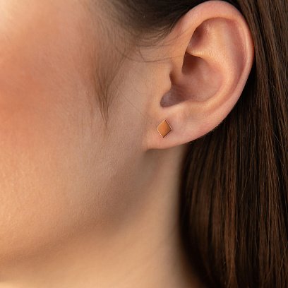 Золоті сережки-пусети "Ромби" с06053 №3